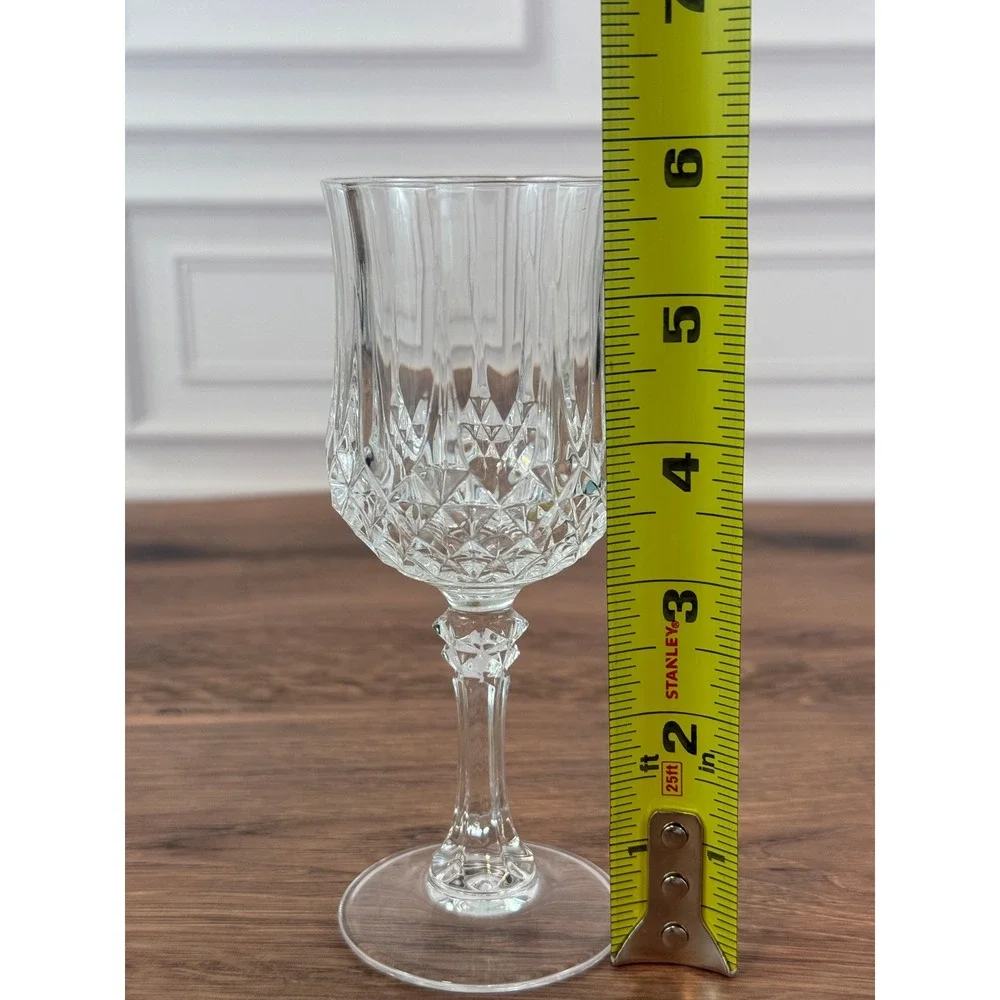 VTG Set of 3 Cristal D'arques Verres a Pied Longchamp No 5 Crystal Stemglasses‎
